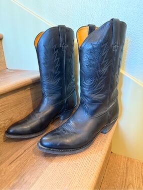 Durango Black Leather Cowboy Boots, women’s size 10